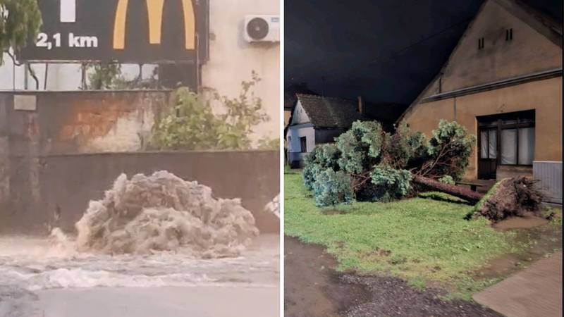 VIDEO Kaos na ulicama, vjetar je čupao drveće, tuča veličine jajeta: 'Još smo na terenu' 10 24h BIZcSGE